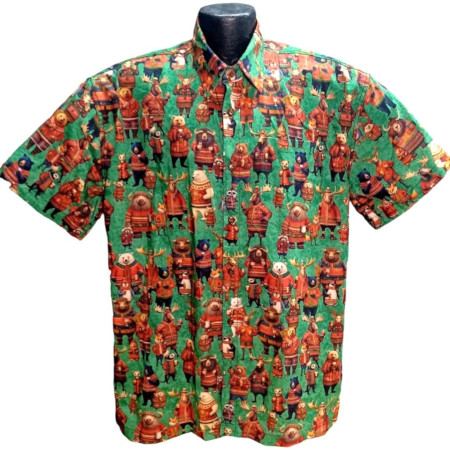 Christmas  Party Animals  Hawaiian Shirt- Made in USA of 100% Cotton